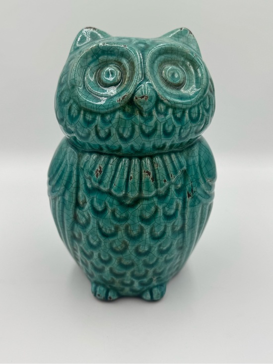 Other - Ceramic Owl Figurine - Teal Decorative Accent